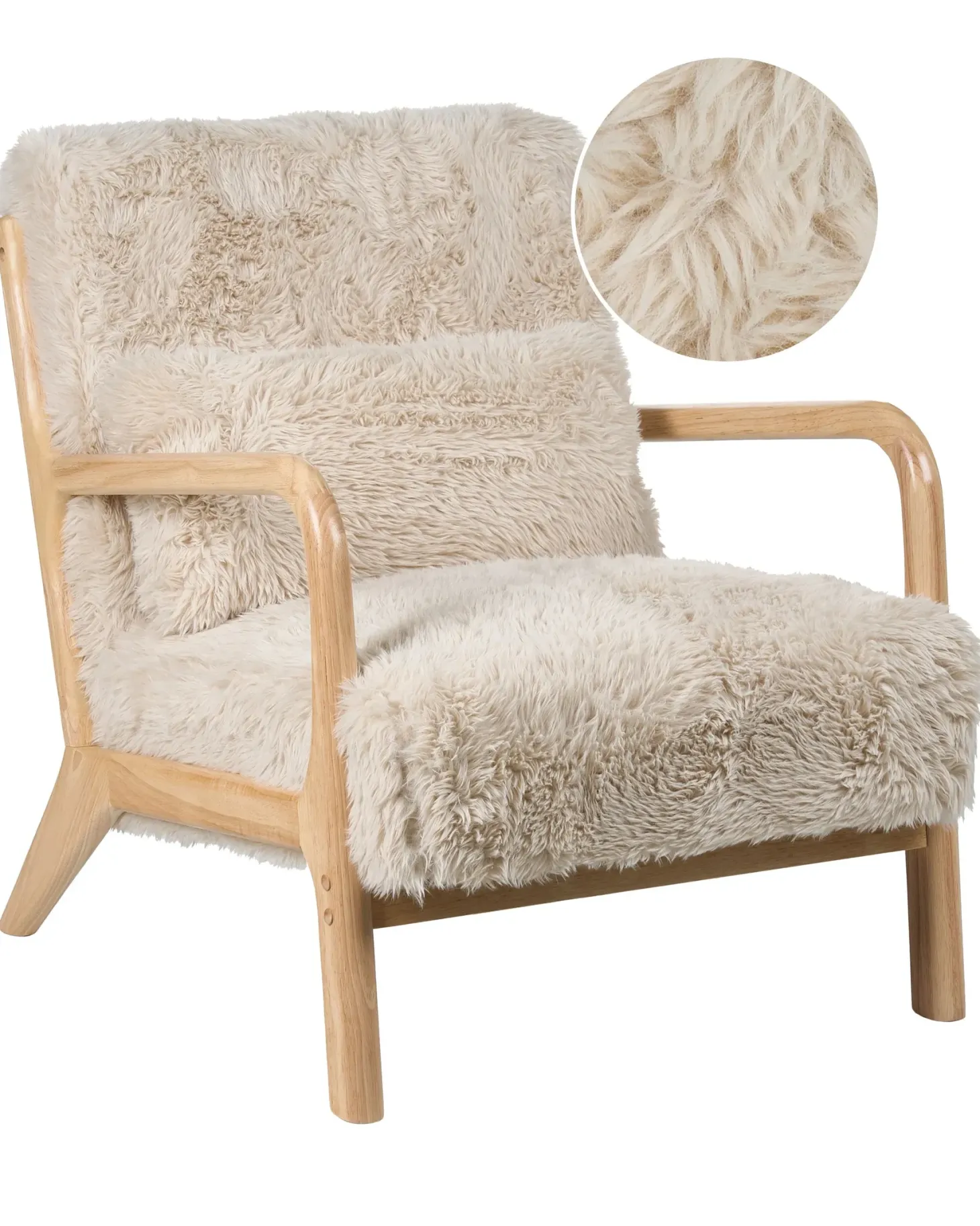 Lænestol SKOVDE Kunstig pels Lys Beige