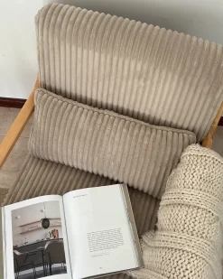 Lænestol SORSELE Fløjl Beige