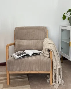 Lænestol SORSELE Fløjl Beige
