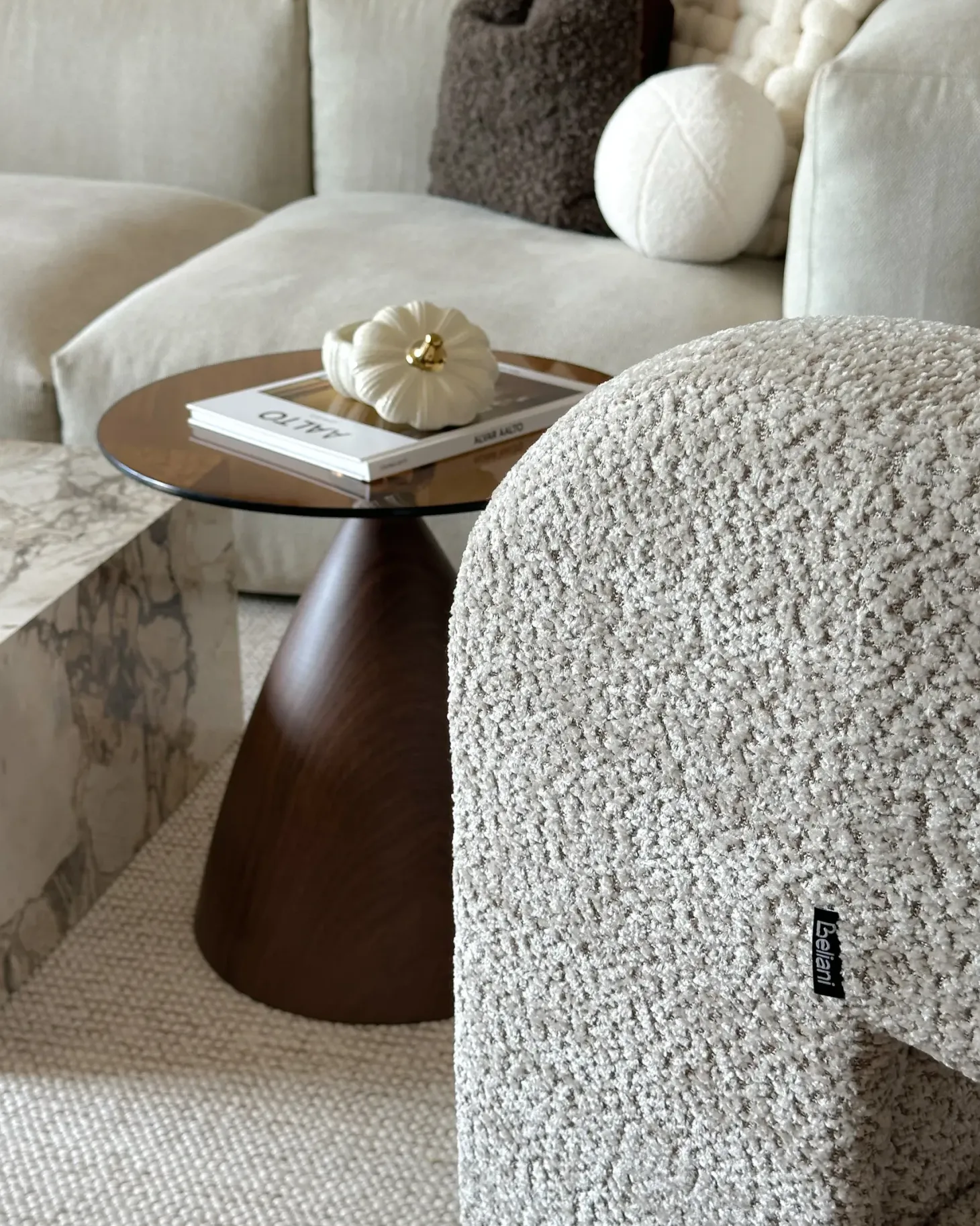 Lænestol VIDSEL Chenille Beige