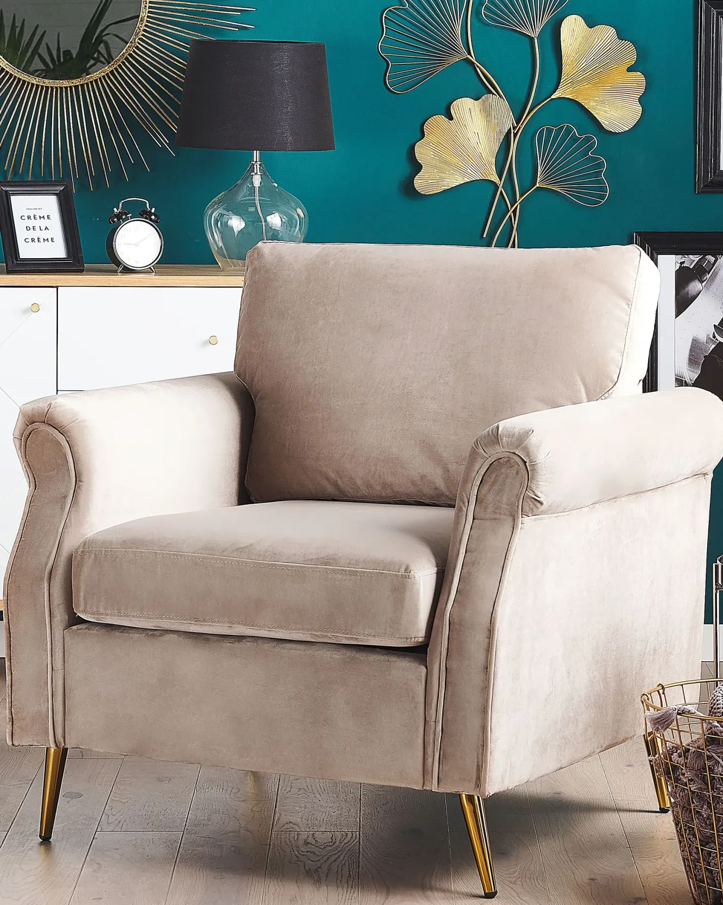 Lænestol VIETAS Velour Brungrå