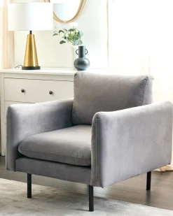 Lænestol VINTERBRO Velour Grå