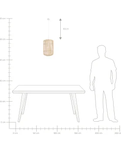 Loftlampe AISNE Bambus Lysebrun