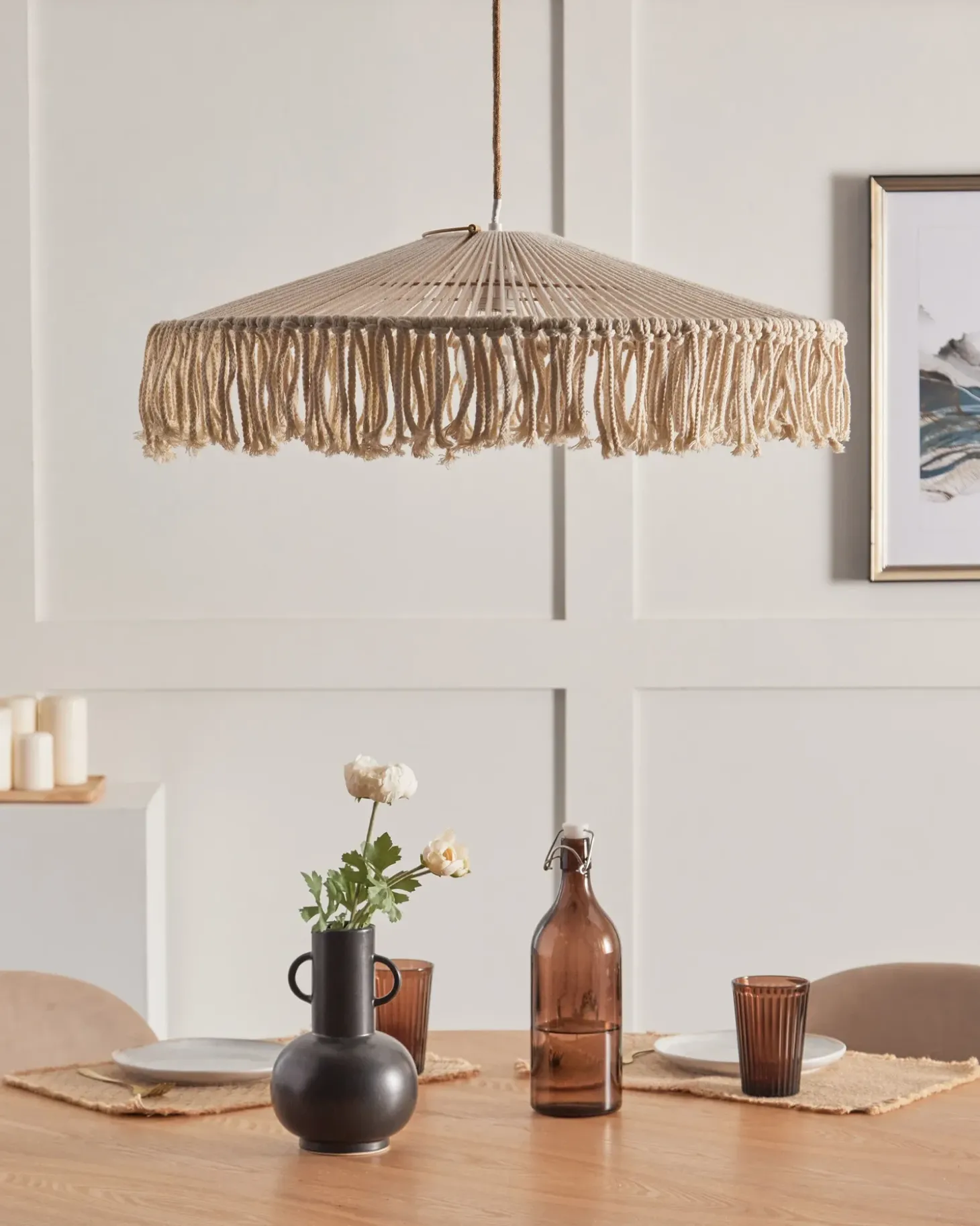 Loftlampe AKOBO papirreb Beige
