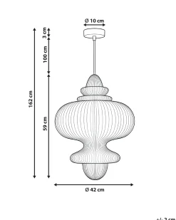 Loftlampe AMALSAN Papir Beige