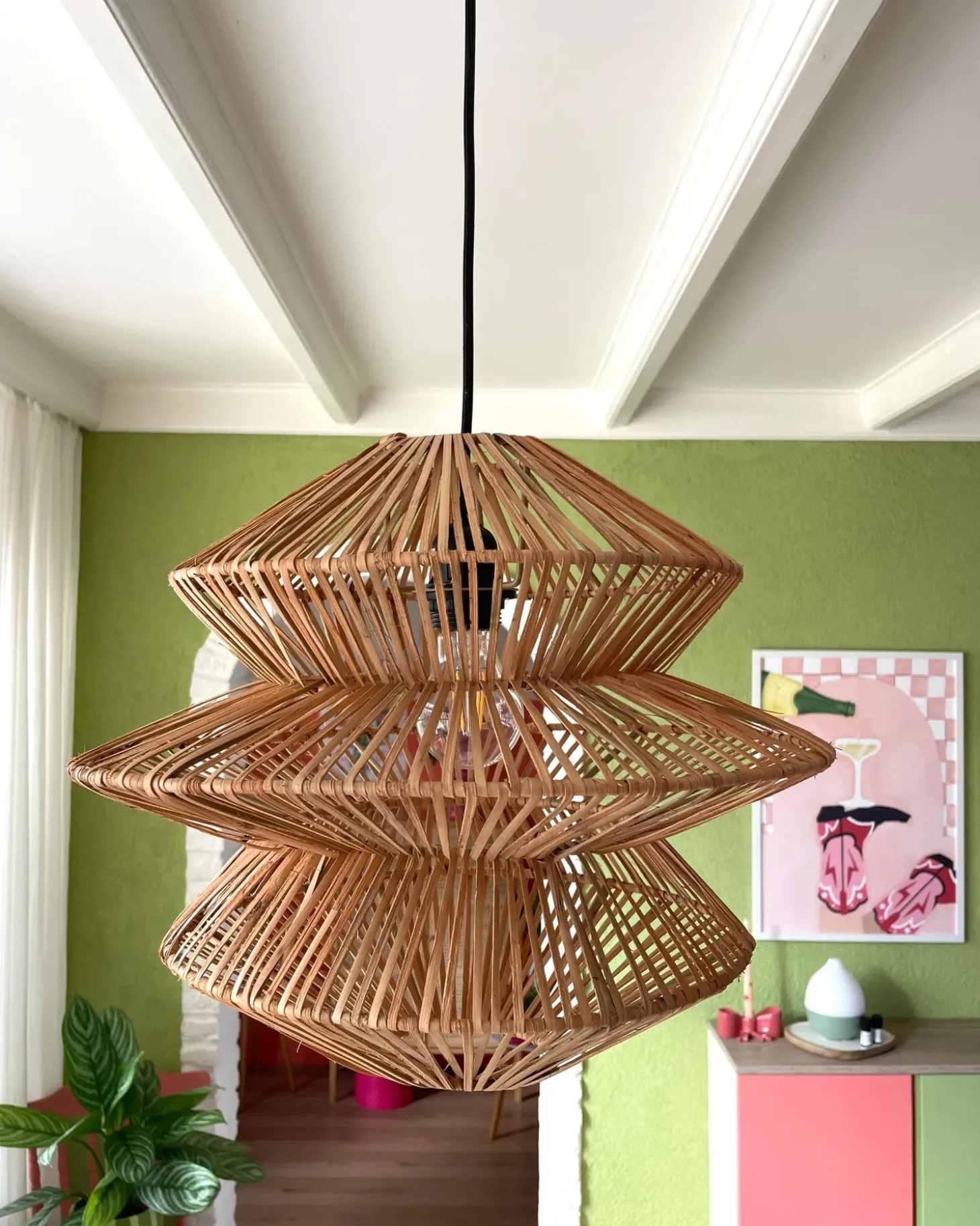 Loftlampe ANDUKI Rattan Naturlig