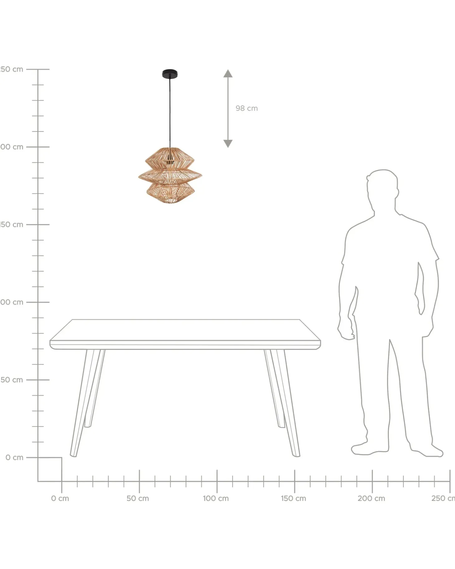 Loftlampe ANDUKI Rattan Naturlig