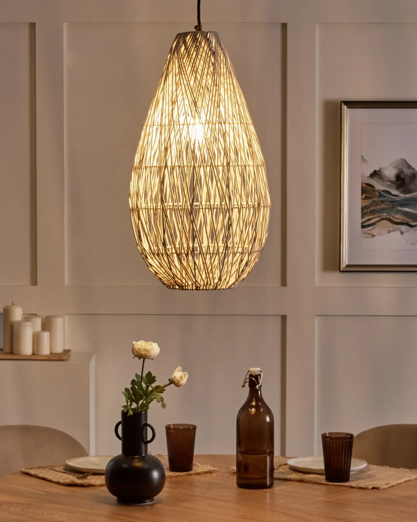 Loftlampe ANNOTTO Bomuld Beige