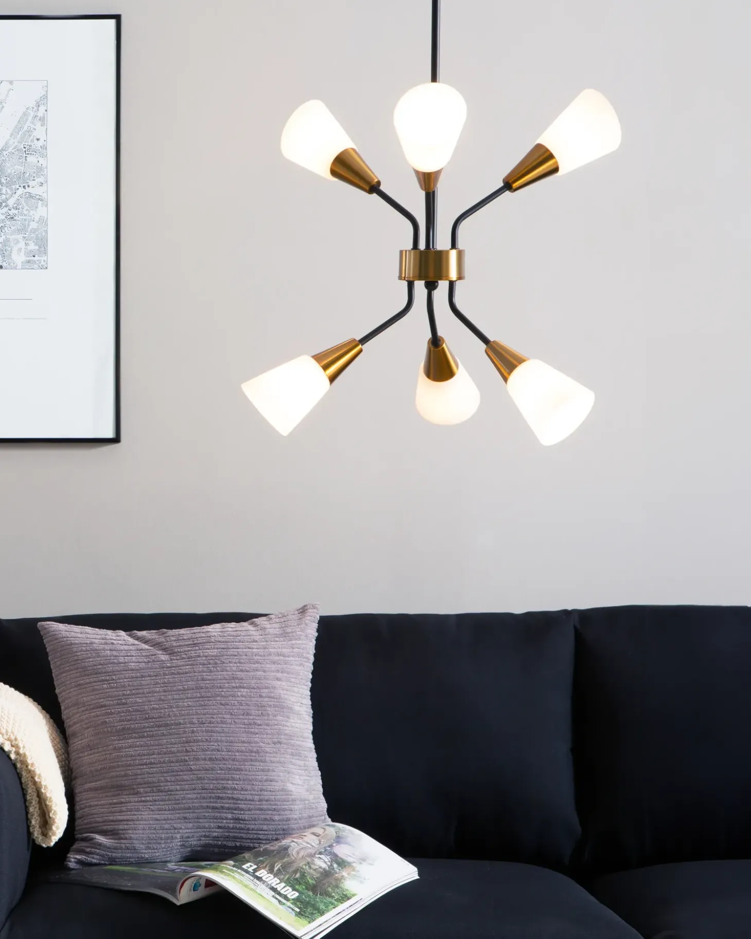 Loftlampe AROYO Glas Hvid