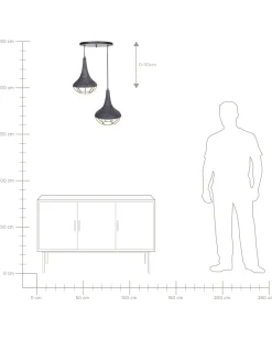 Loftlampe BAGMATI Mangotræ Sort