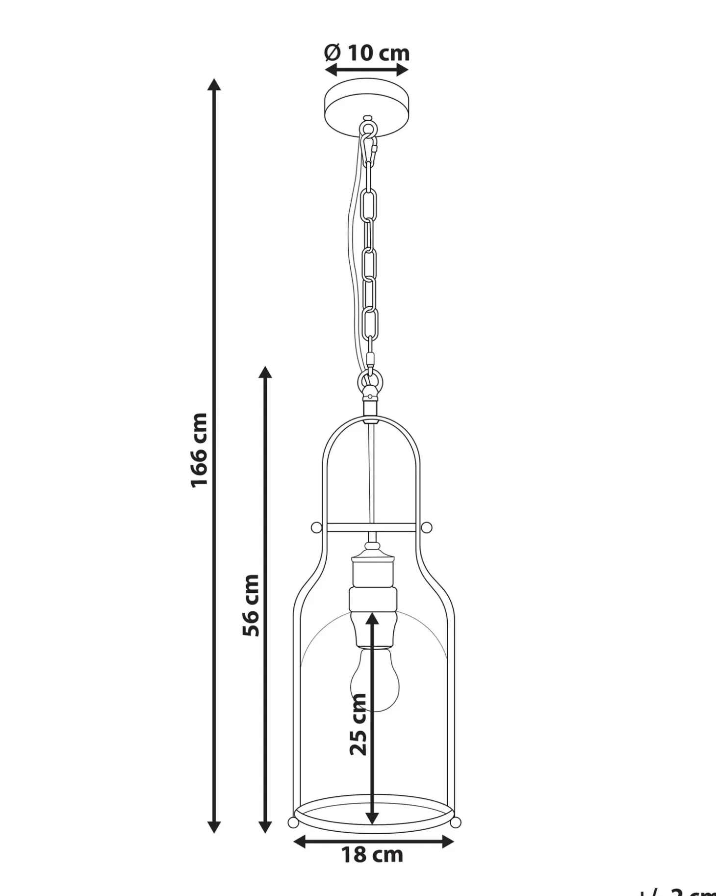 Loftlampe BASHILO Metal Sort