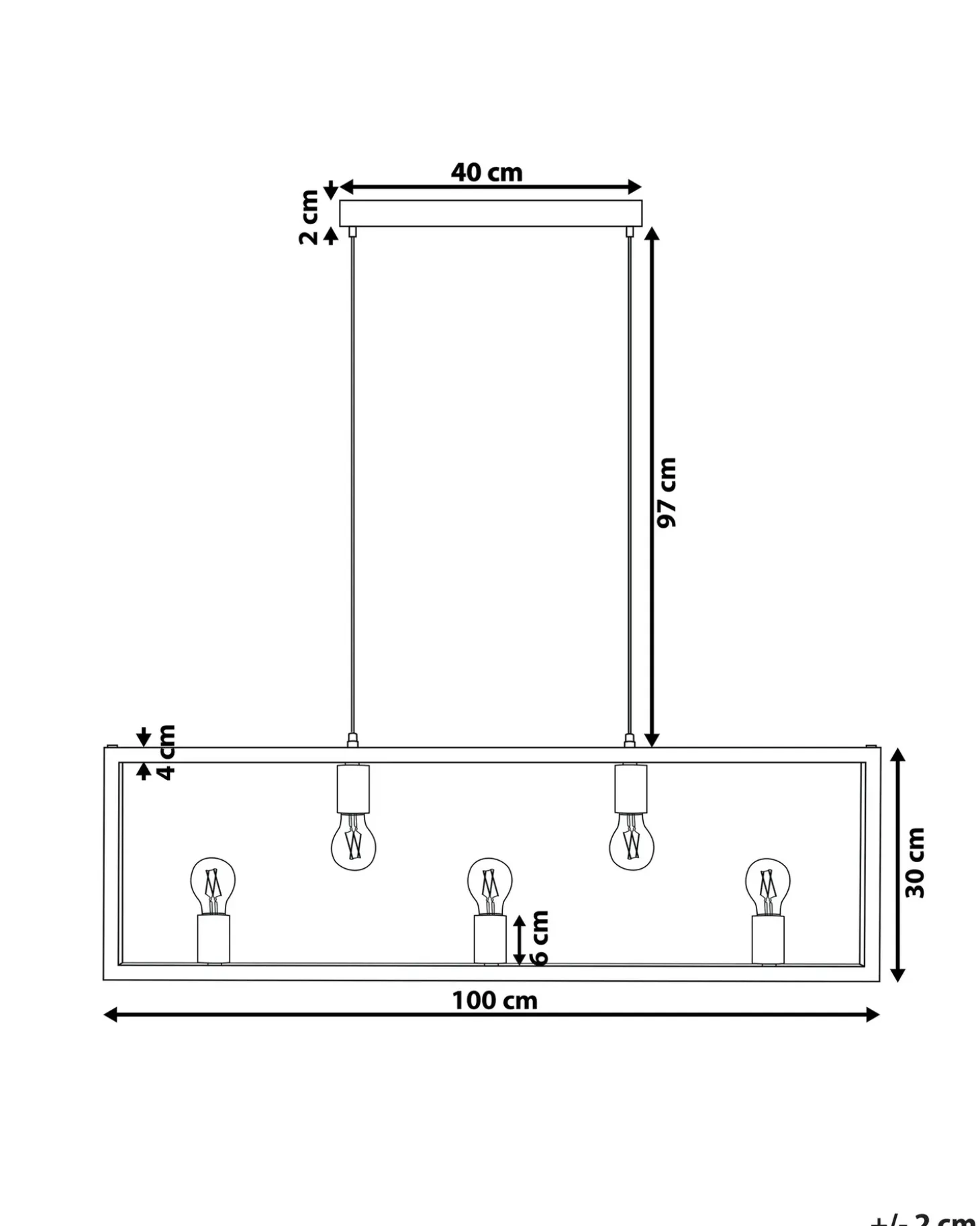 Loftlampe BAYAS Metal Sort