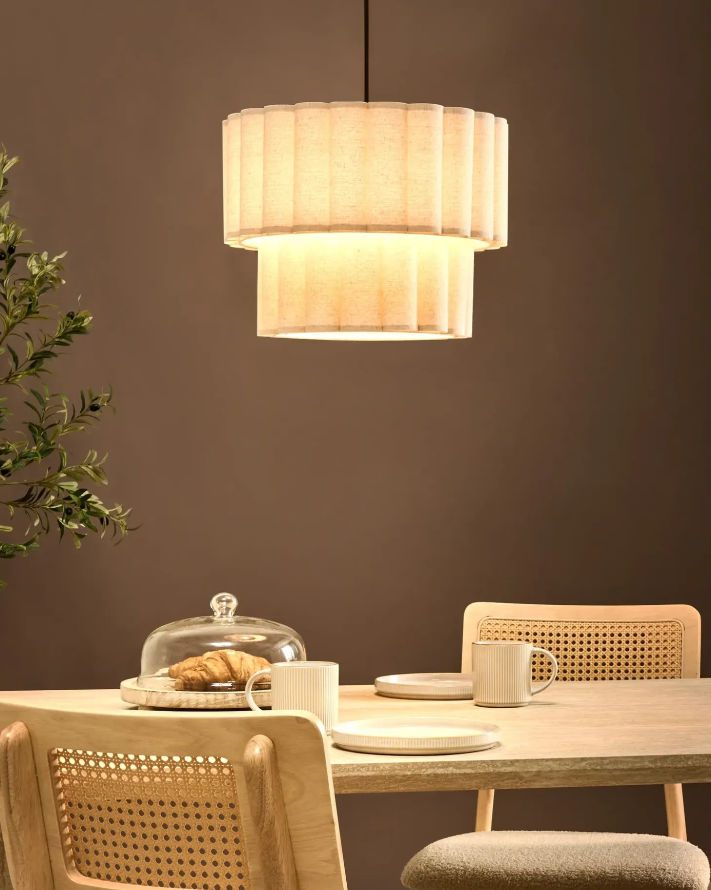 Loftlampe BELESSA Hør Lys Beige