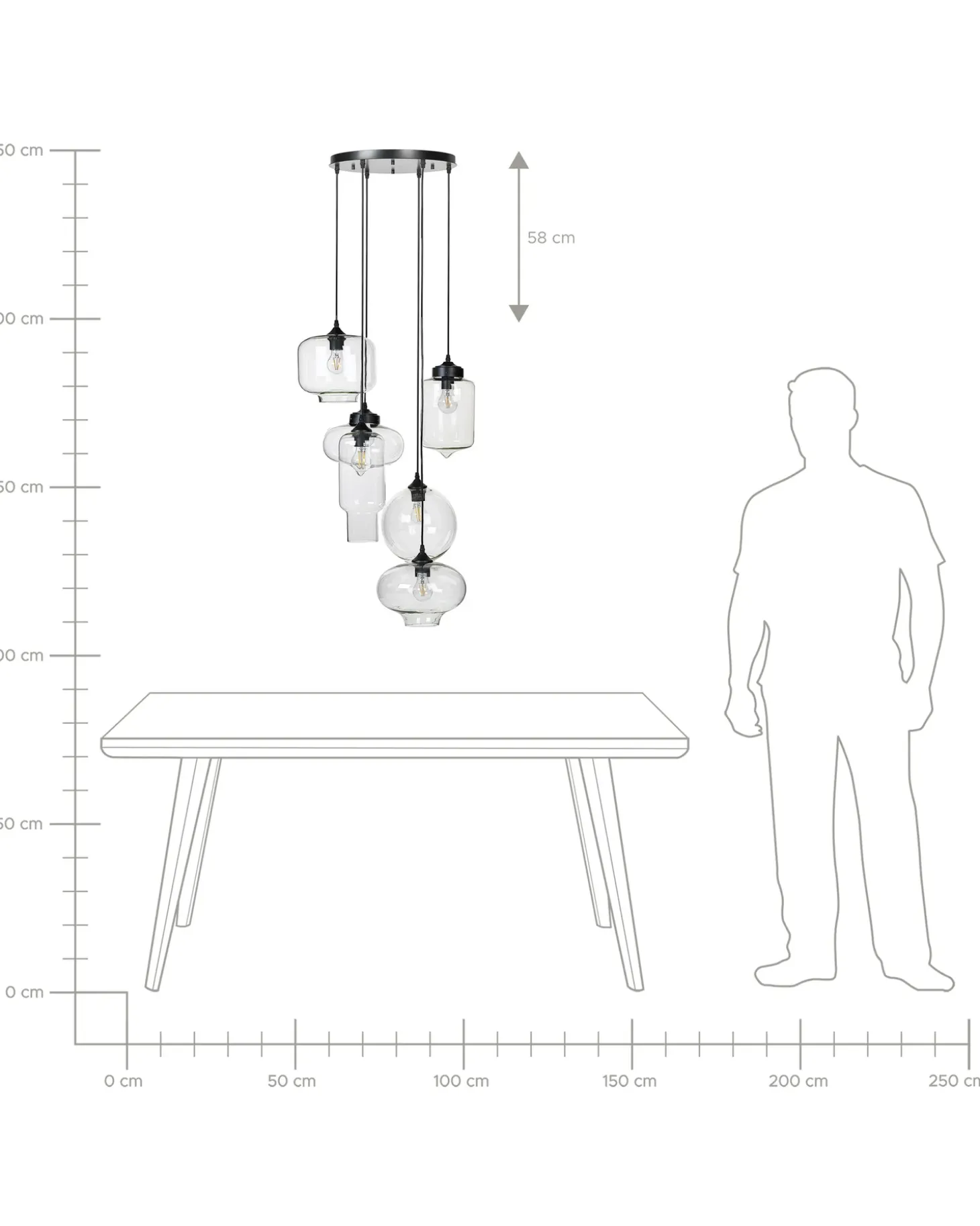 Loftlampe BEMBOKA Glas Transparent