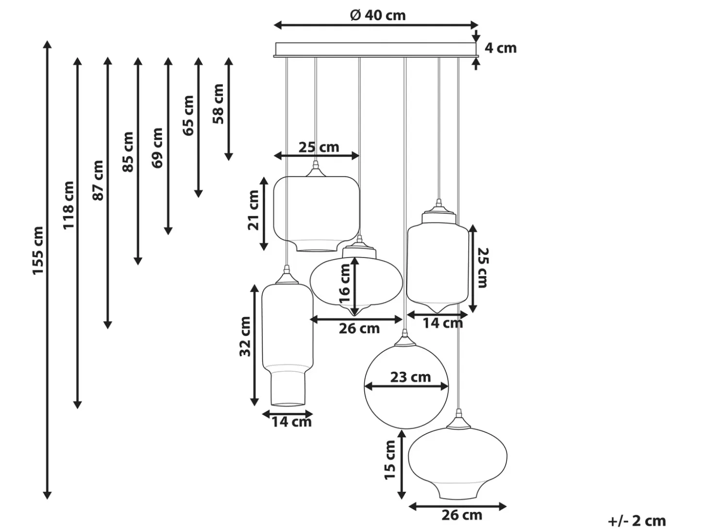Loftlampe BEMBOKA Glas Transparent