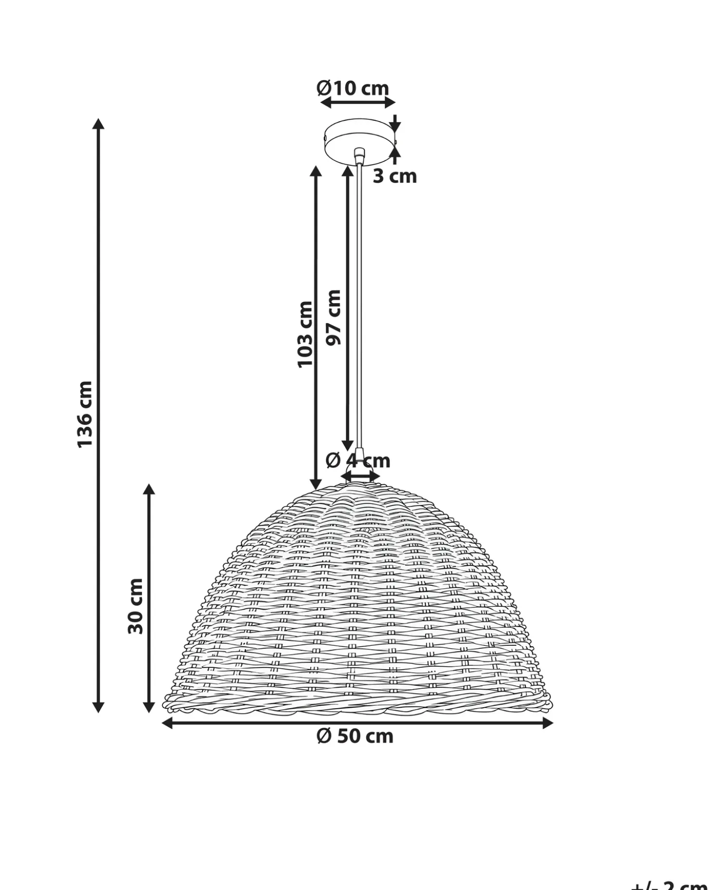 Loftlampe BENGO Rattan Naturlig