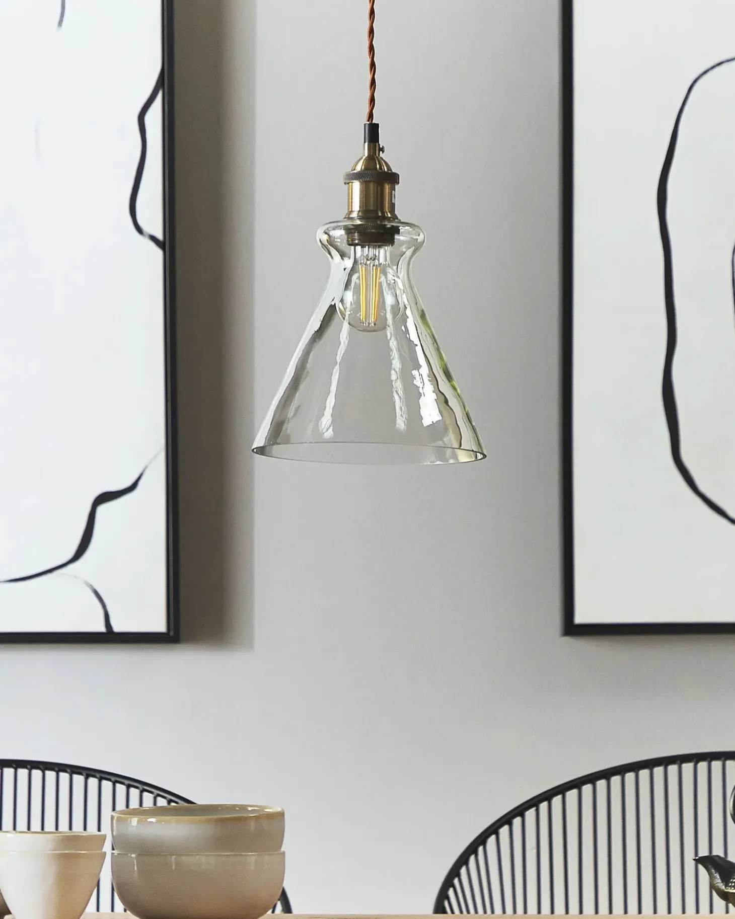 Loftlampe BERGANTES Glas Transparent