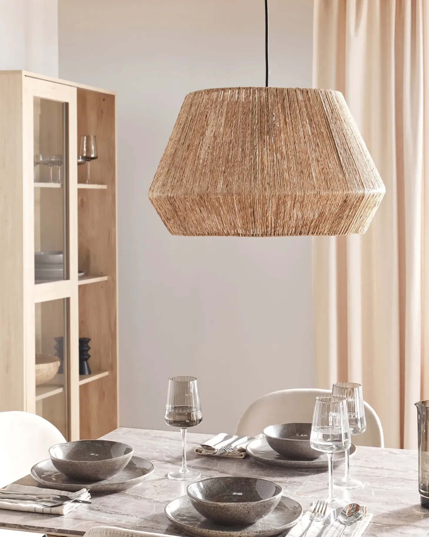 Loftlampe BIRAU Jute Naturlig