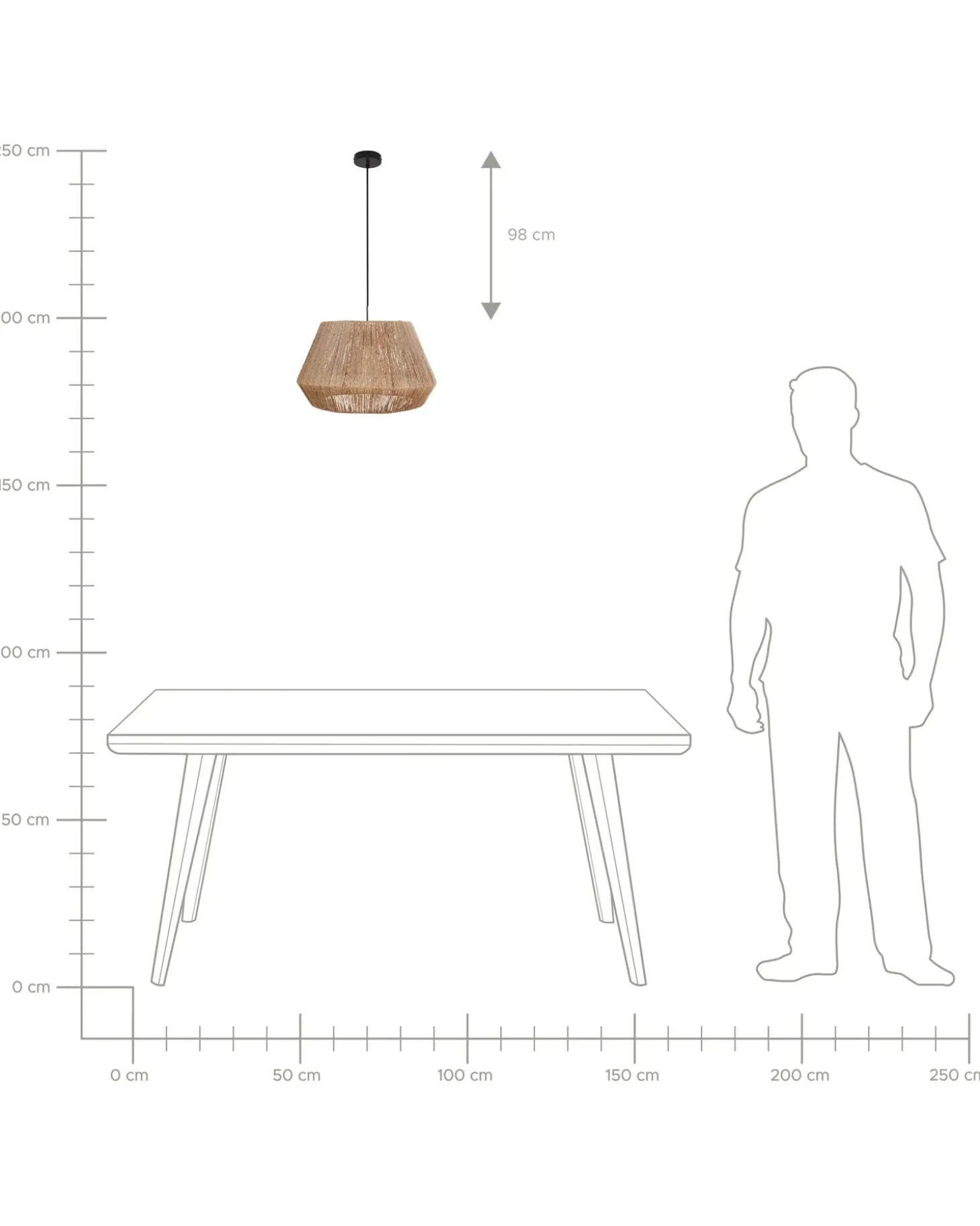 Loftlampe BIRAU Jute Naturlig