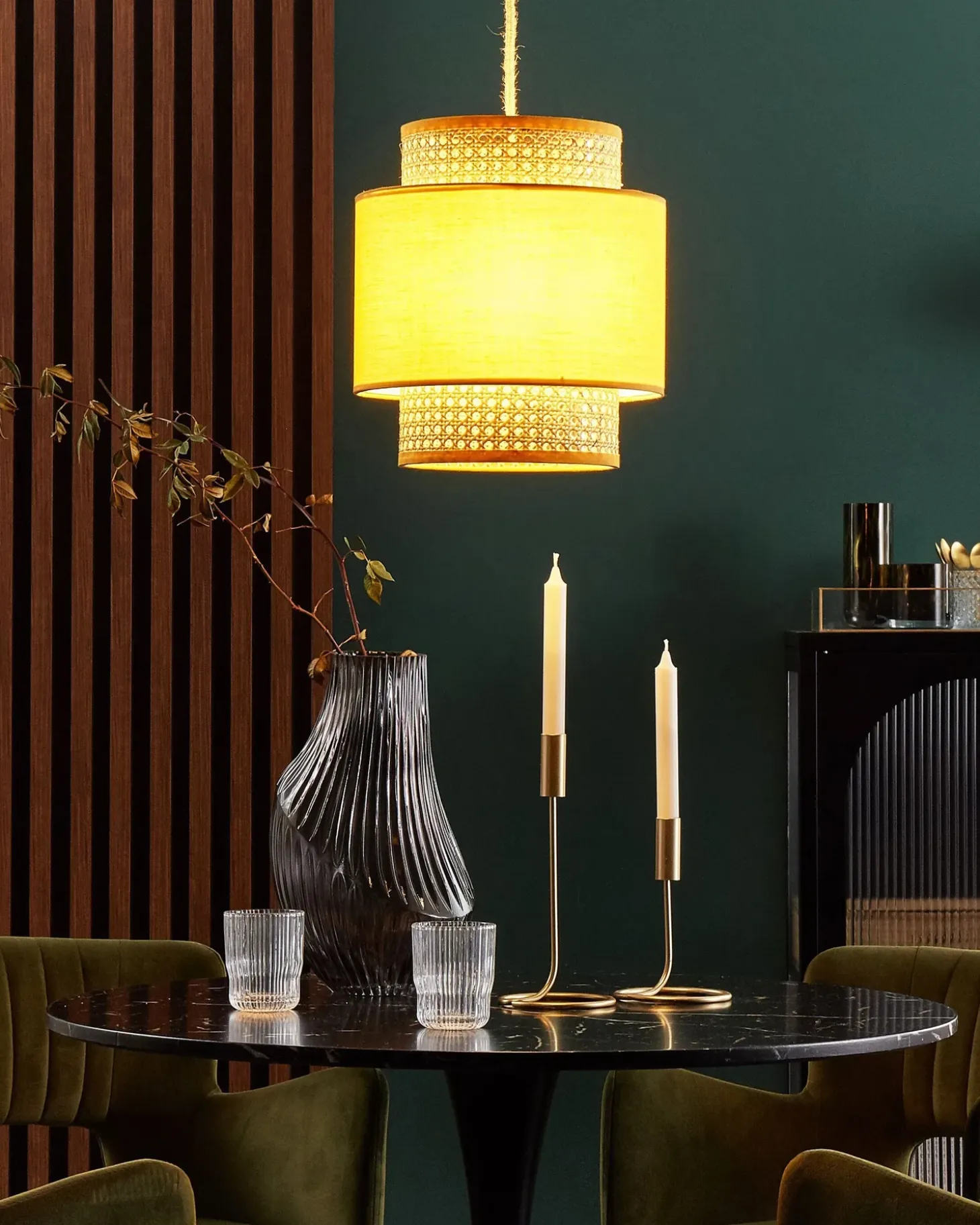 Loftlampe BOERI Rattan Sennepsgul