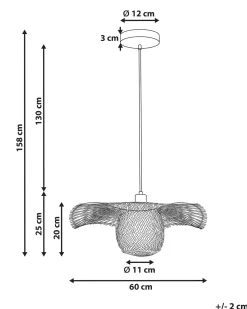 Loftlampe BONITO Bambus Lysebrun