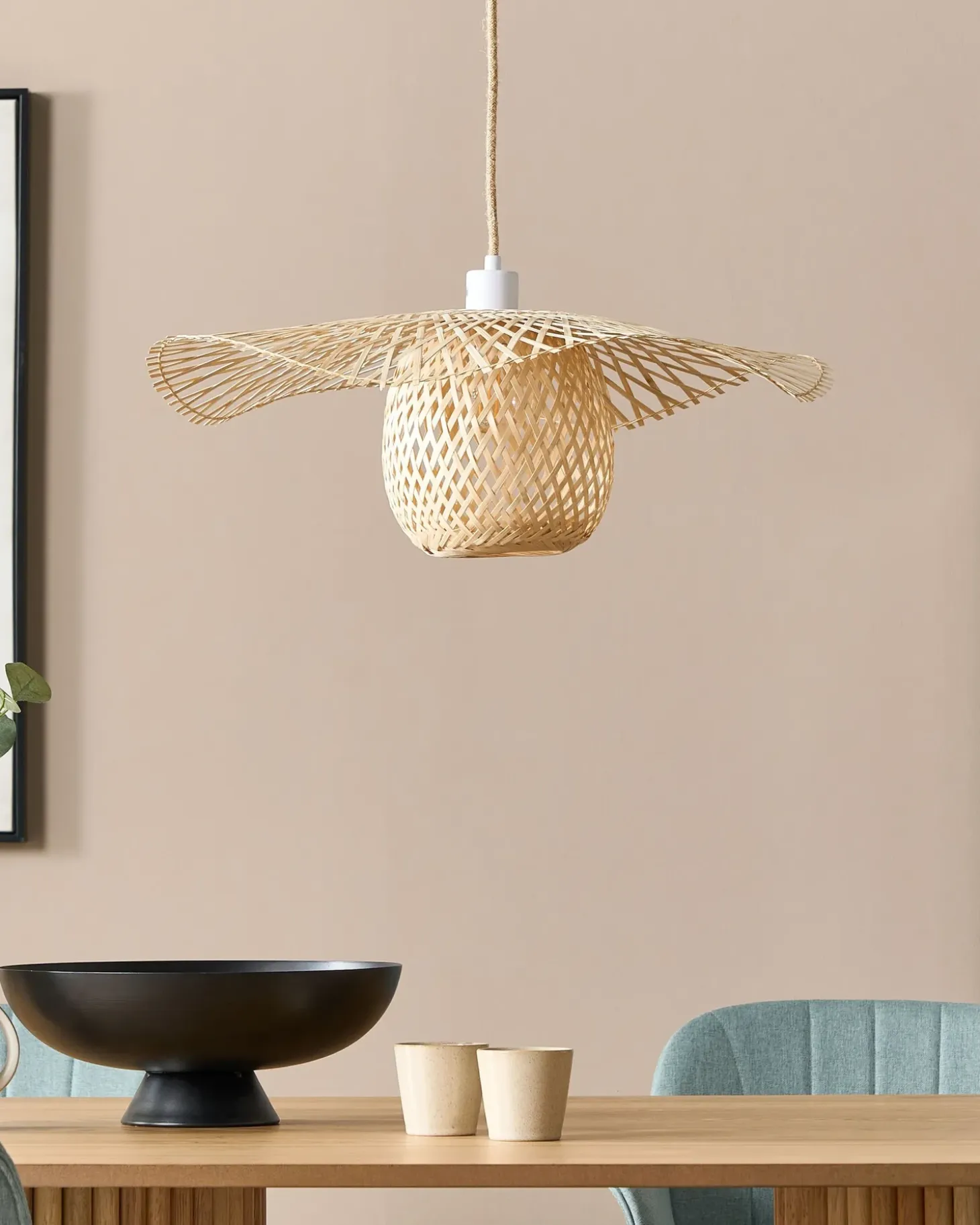 Loftlampe BONITO Bambus Lysebrun