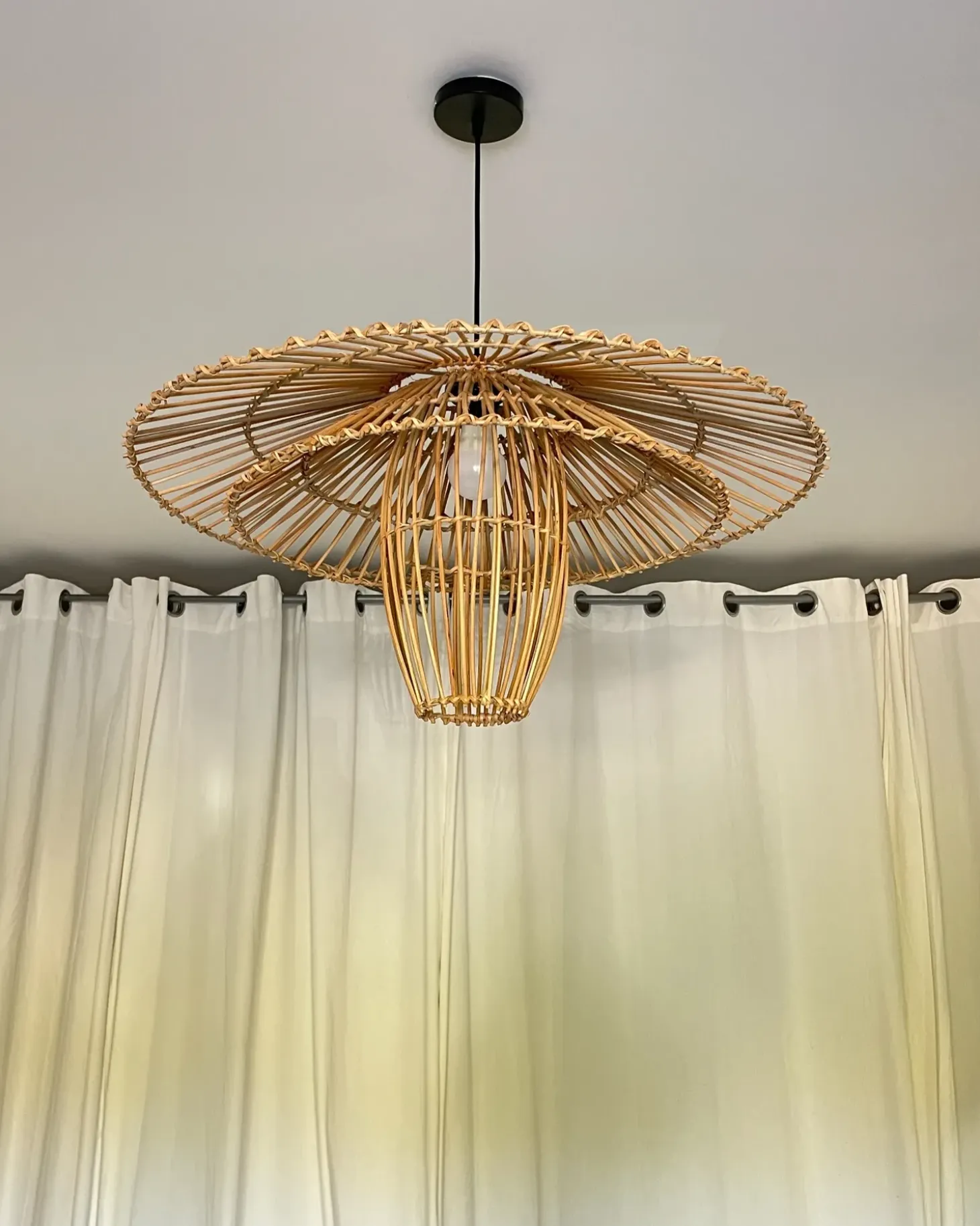 Loftlampe BOTIJAS Rattan Naturlig