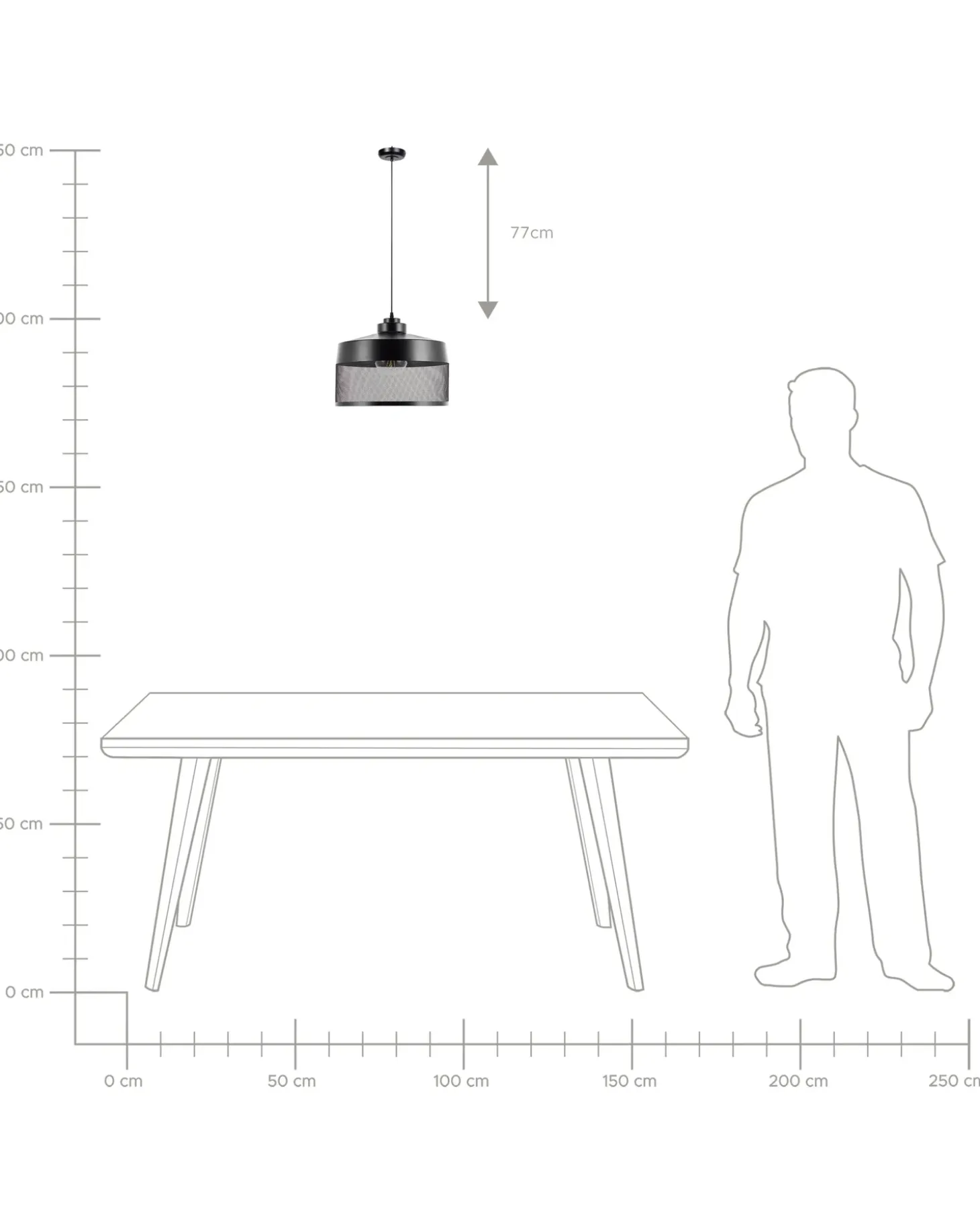 Loftlampe CARDENER Metal Sort