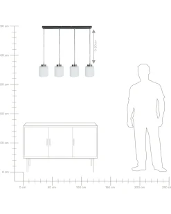 Loftlampe CAUDELO Metal Sort/hvid