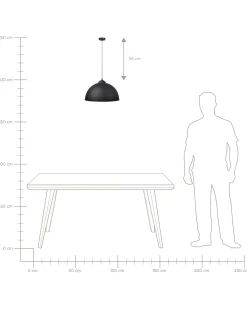 Loftlampe CETINA Metal Sort