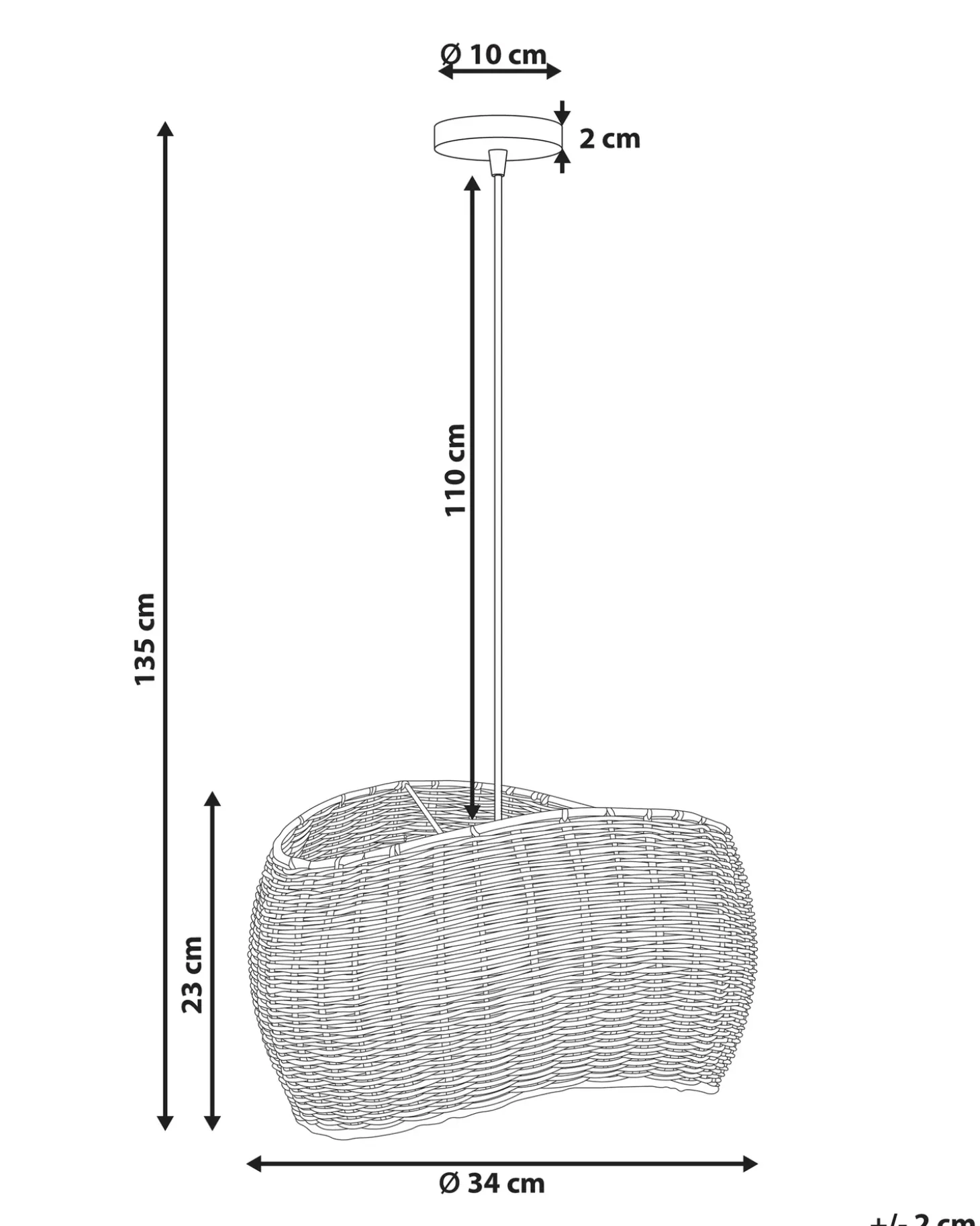 Loftlampe COAMO Rattan Naturlig