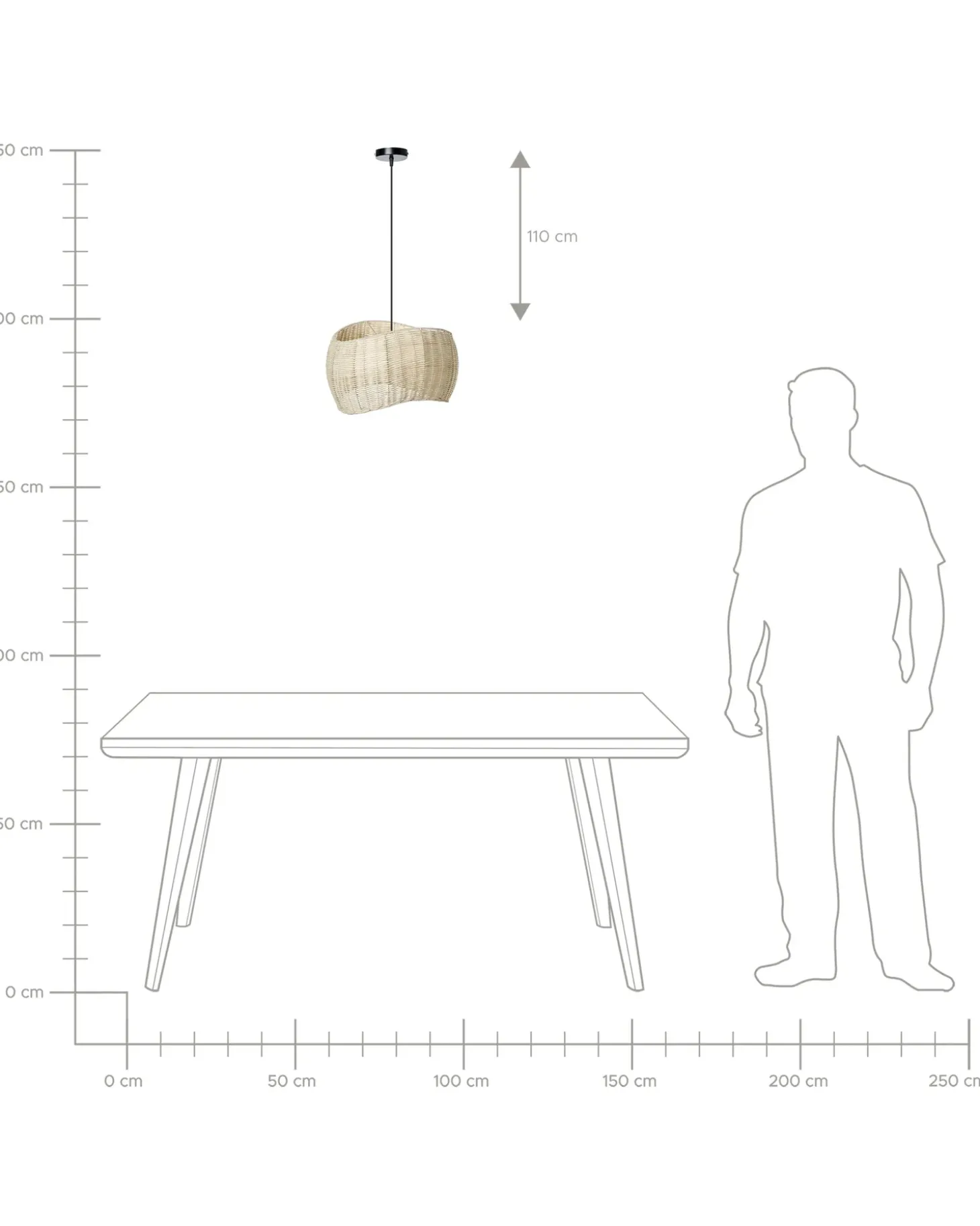 Loftlampe COAMO Rattan Naturlig