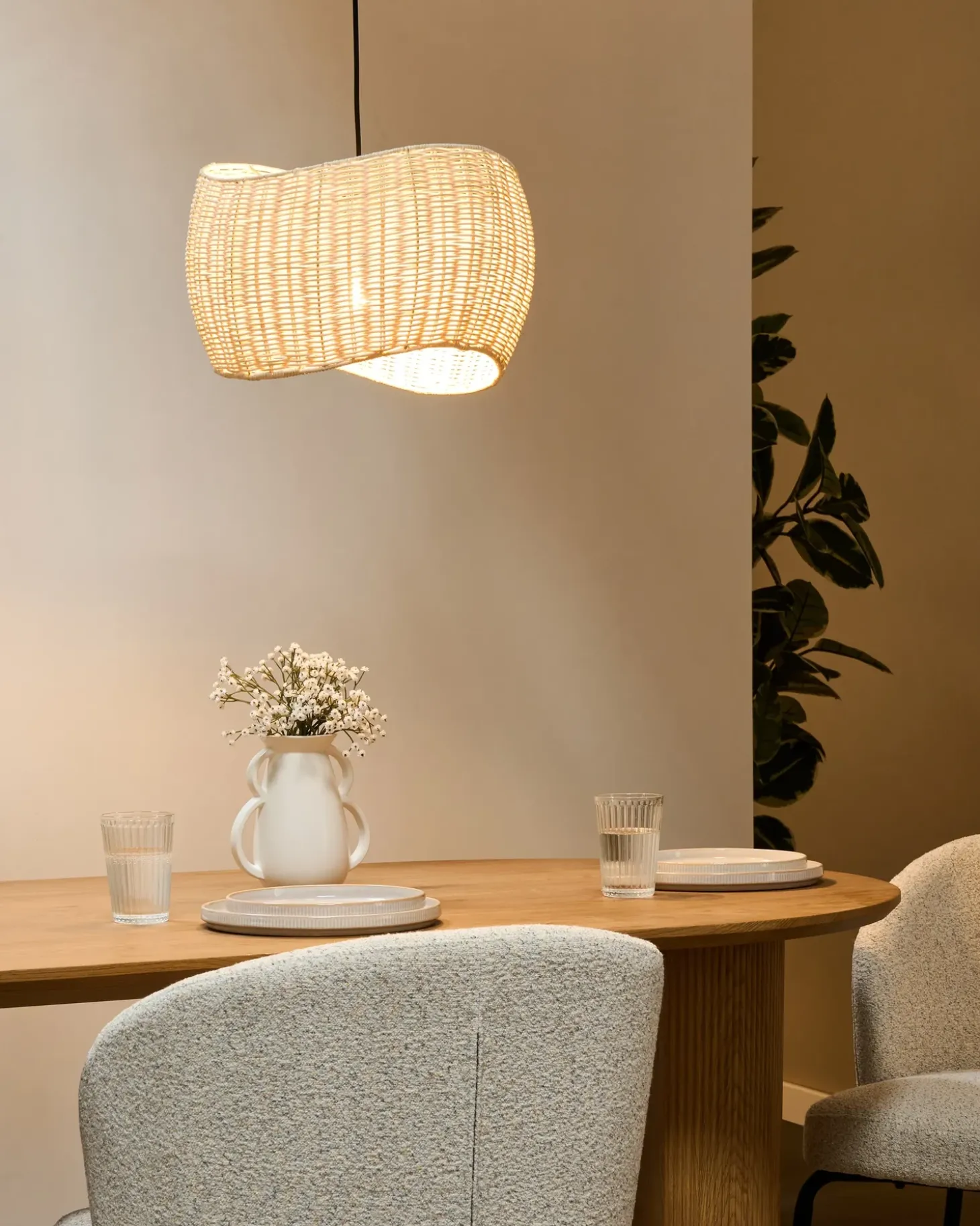 Loftlampe COAMO Rattan Naturlig