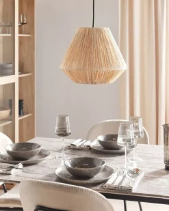 Loftlampe DAMIT Flet Naturlig