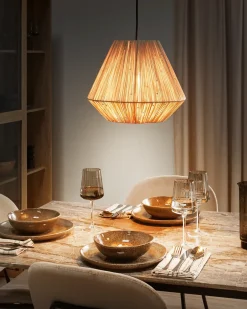 Loftlampe DAMIT Flet Naturlig