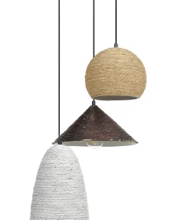 Loftlampe ENDRICK Flet Naturlig Hvid Brun