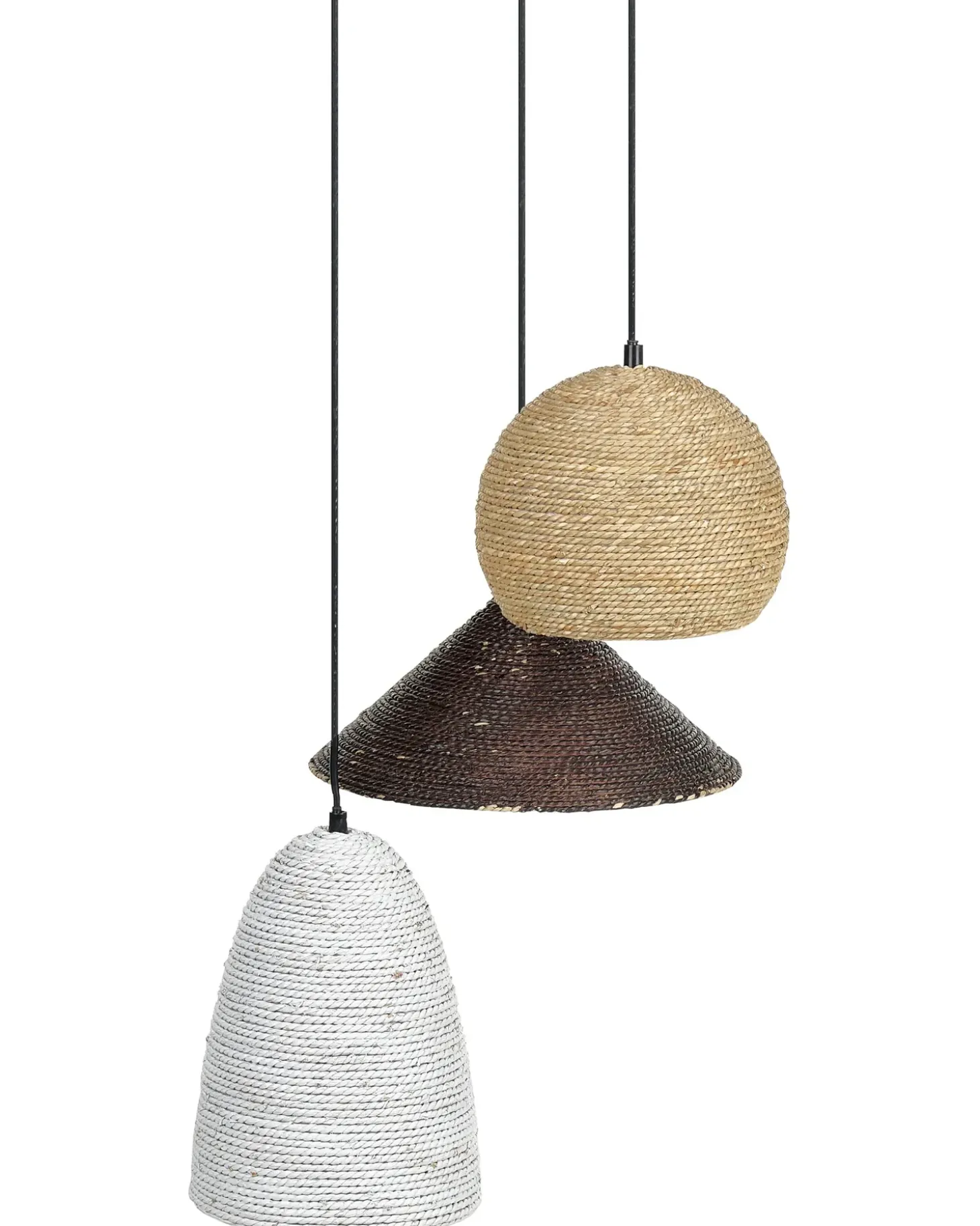 Loftlampe ENDRICK Flet Naturlig Hvid Brun