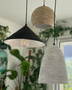 Loftlampe ENDRICK Flet Naturlig Hvid Brun