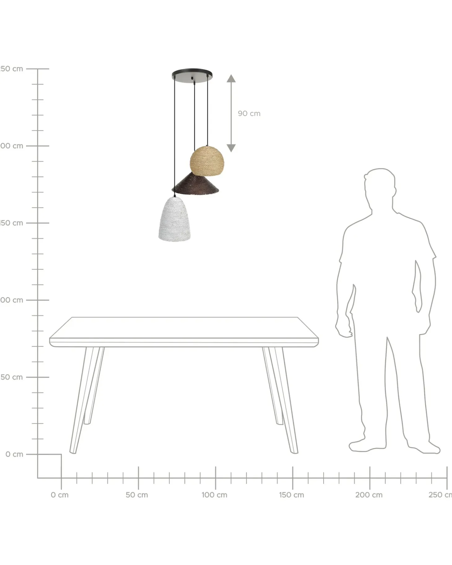 Loftlampe ENDRICK Flet Naturlig Hvid Brun