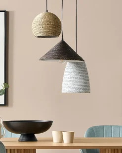 Loftlampe ENDRICK Flet Naturlig Hvid Brun