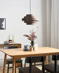 Loftlampe EREBATO Hør Brun