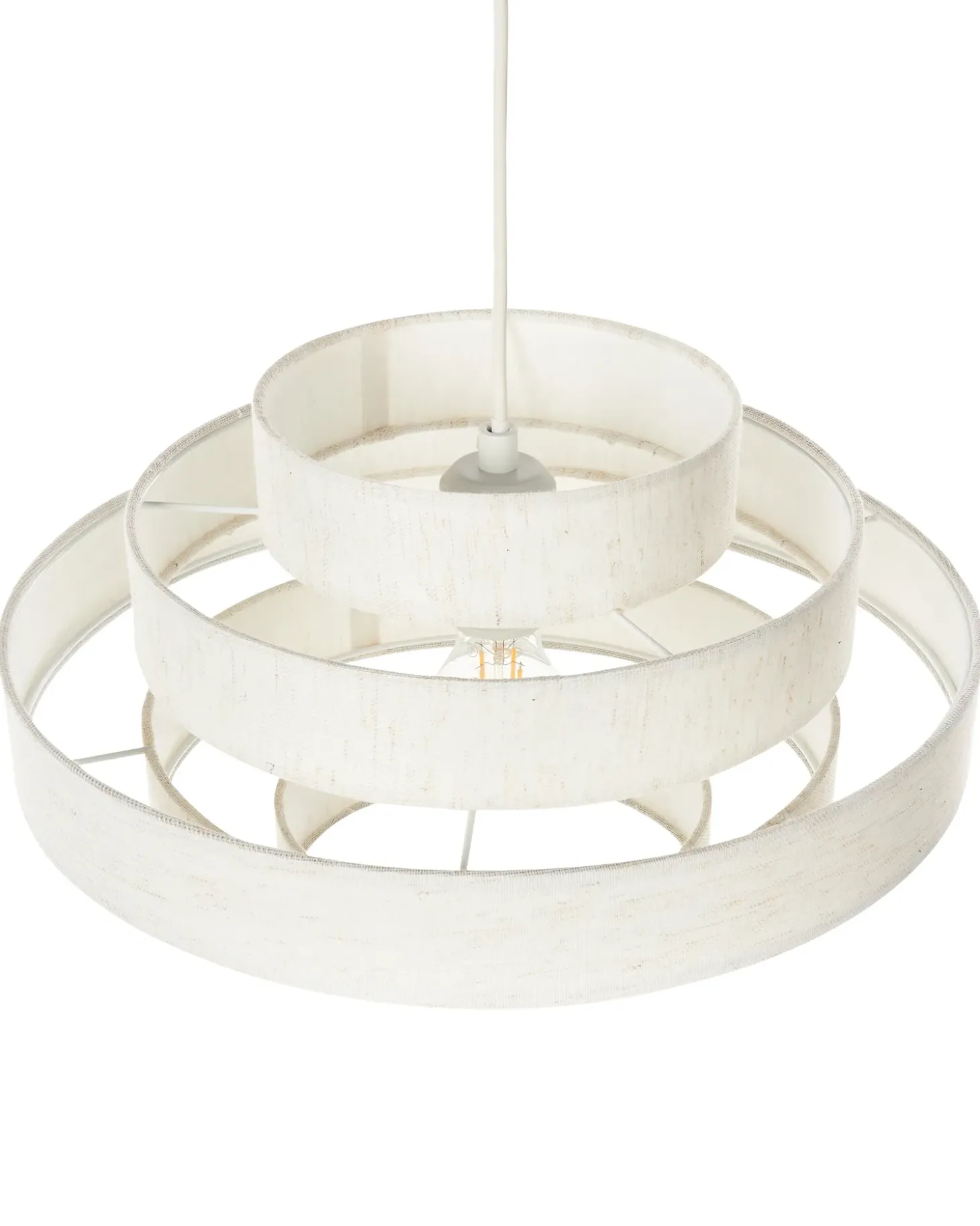Loftlampe EREBATO Hør Cremehvid