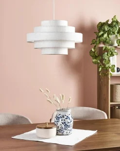 Loftlampe EREBATO Hør Cremehvid