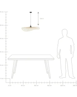 Loftlampe FLOYD Bambus Lysebrun