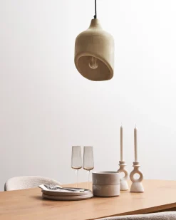 Loftlampe GANDAKI Mangotræ Lysebrun