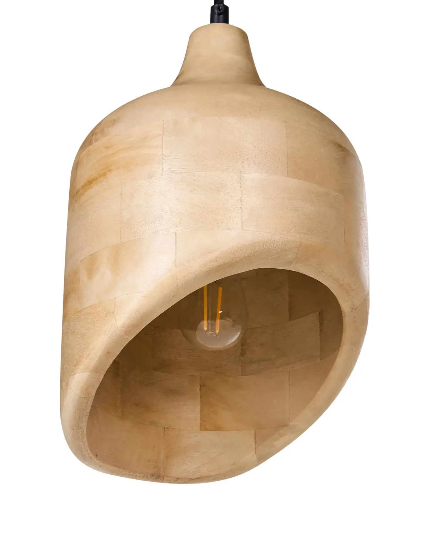 Loftlampe GANDAKI Mangotræ Lysebrun