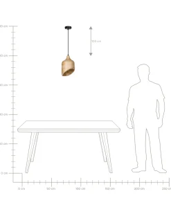 Loftlampe GANDAKI Mangotræ Lysebrun