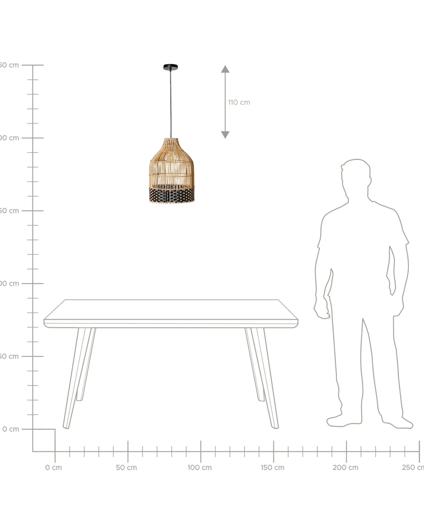 Loftlampe GILO Rattan Naturlig