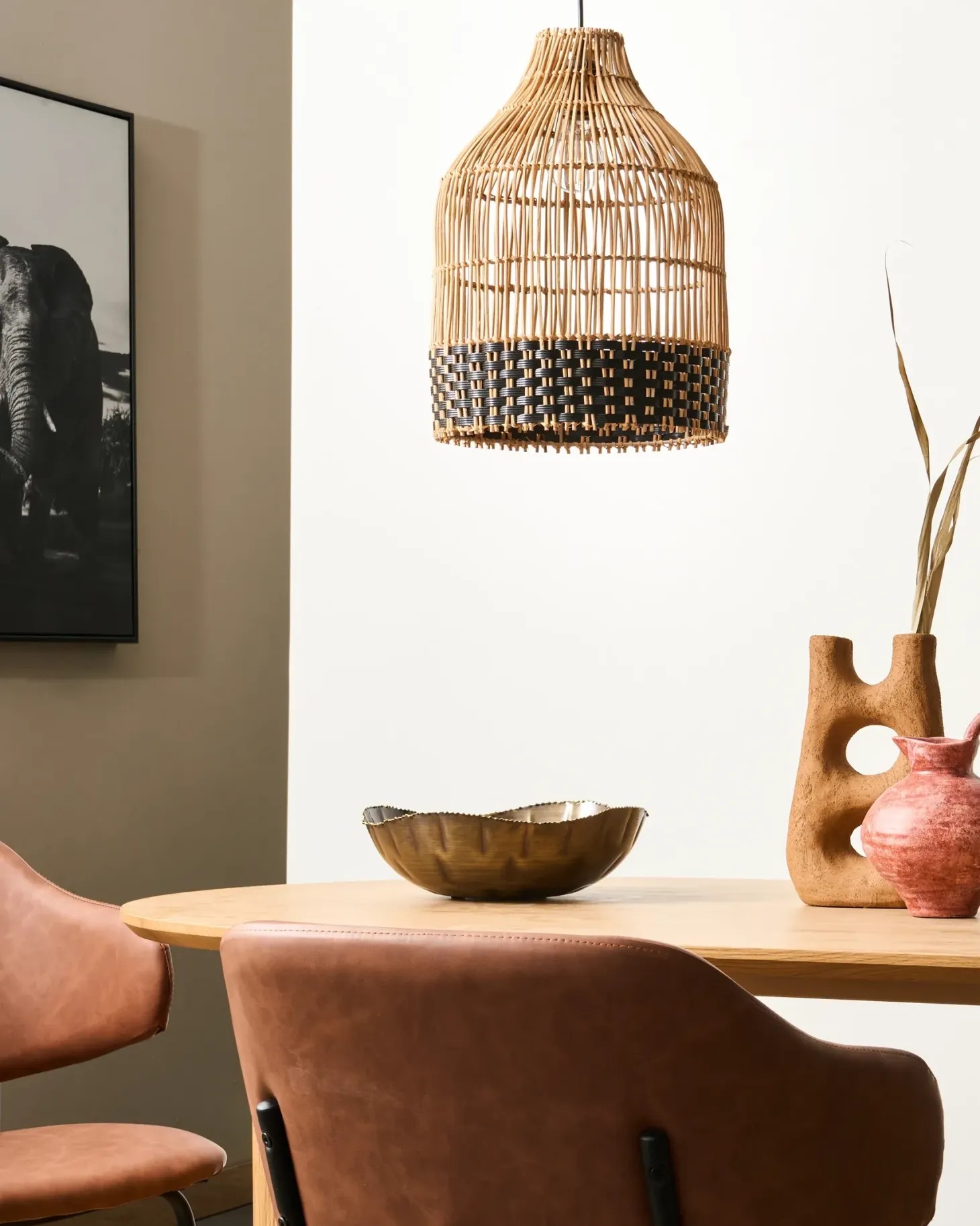 Loftlampe GILO Rattan Naturlig