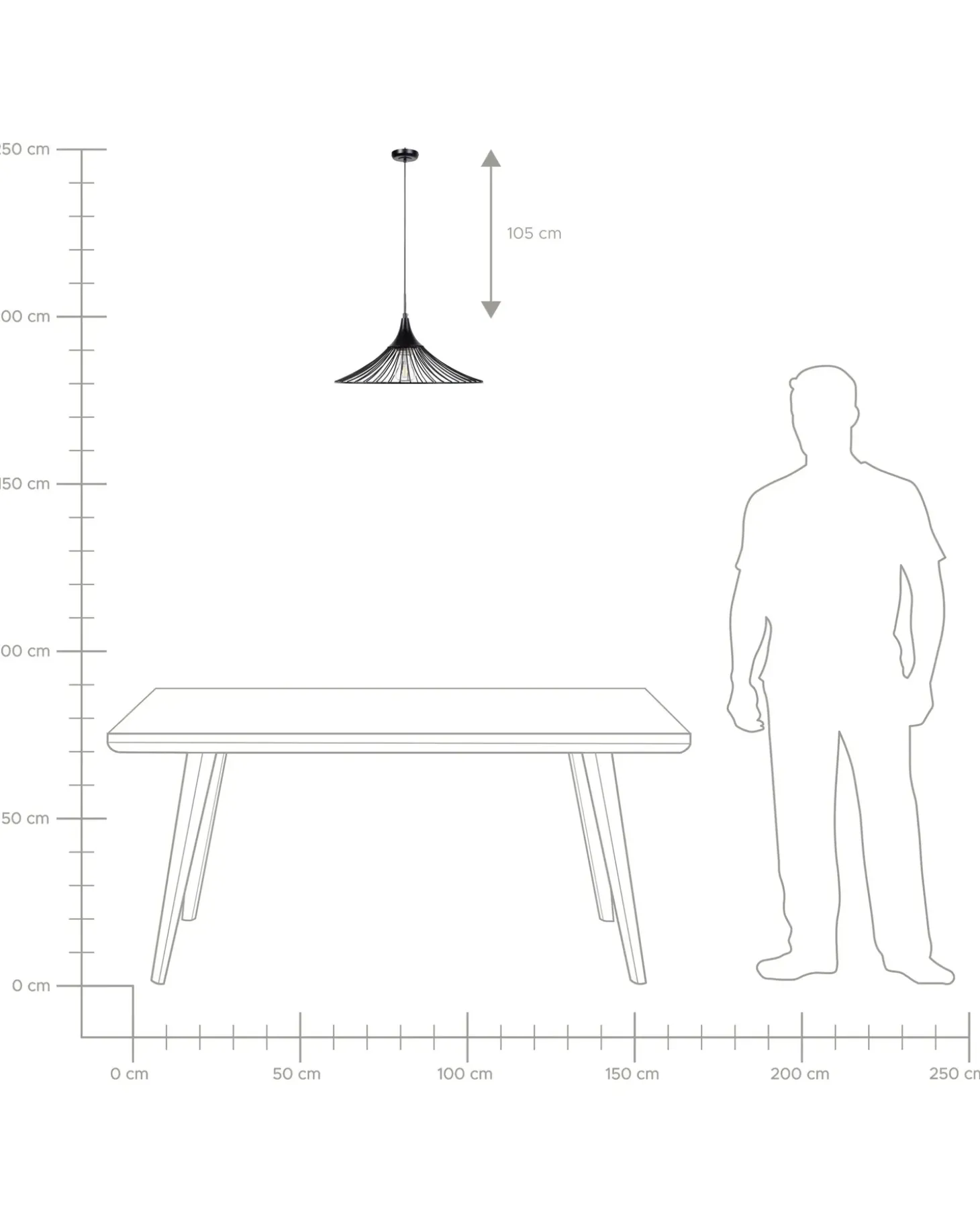 Loftlampe GIONA Metal Sort